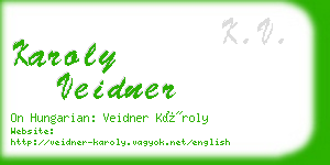 karoly veidner business card